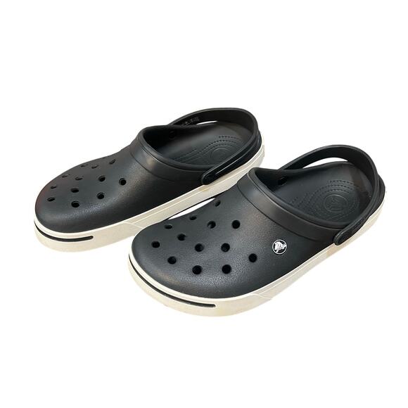 CROCS Crocband Clogs Black/White Men's Sz 11 - Picture 1 of 5